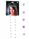 BEADED EXTENSIONS TRANSPARENT HEART ON BOBBY PINS 2PK