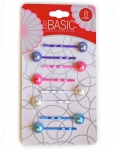 BOBBY PINS WITH ROUND MOTIF PEARLIZED 8PK