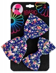 BOW ON CLIPS FLORAL PRINT 2PK