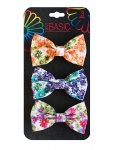 BOW ON CLIPS FLORAL PRINT 3PK